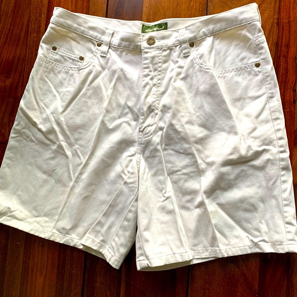 Eddie Bauer Off White High Waste Shorts